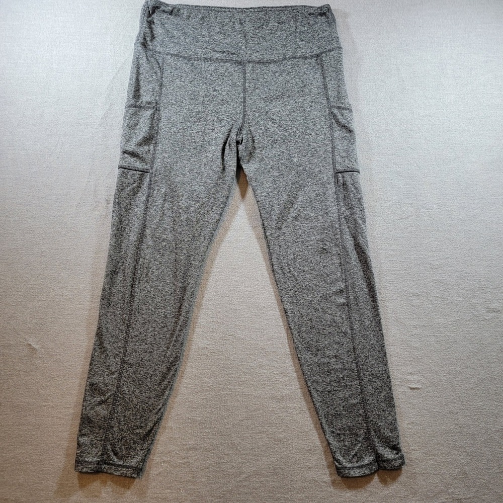A New Day Leggings Women Large Gray Excellent Heathered Space Dye Side Pockets